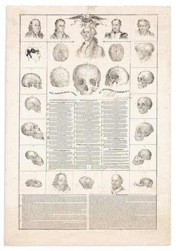 (PHRENOLOGY.) Two large mid-nineteenth-century printed broadsides involving cranial study and the complexities of the human brain.